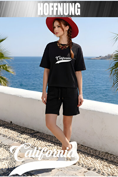 HOFFNUNG Unisex 2 Thread Oversize T-Shirt Shorts Set