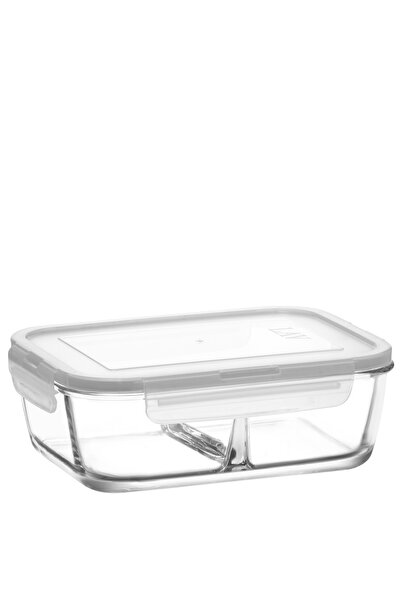 LAV Fresco Glass Compartment Storage Container Single Large Size 1100 ml Rect...