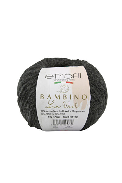 Etrofil Bambino Lux Antrasit Gri Yumuşak Örgü İpi %60 Merino Yünü %40 Akrilik...