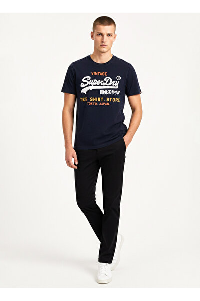 SUPERDRY Lacivert Erkek Regular Fit Baskılı T-Shirt VL CALI RELAXED TEE