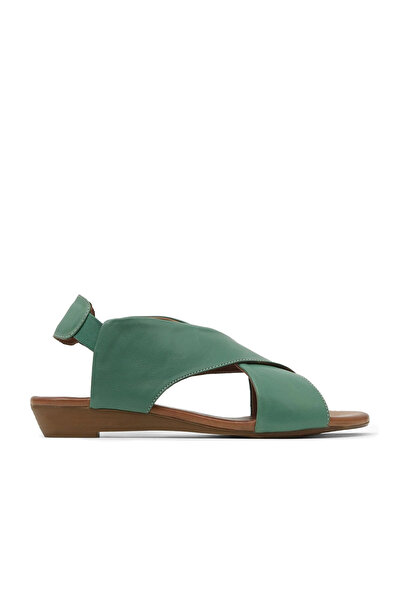 Bueno Shoes Sandale de damă din piele verde 01wl2408