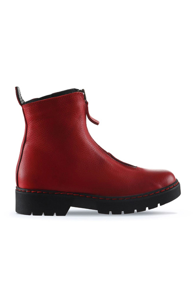 Bueno Shoes حذاء نسائي مسطح من الجلد باللون الأحمر 01wr4903