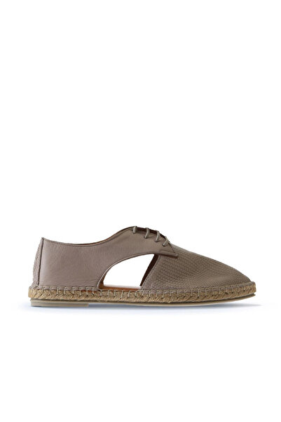 BUENO Pantofi din piele gri pentru femei, tip espadrille 01wl0451