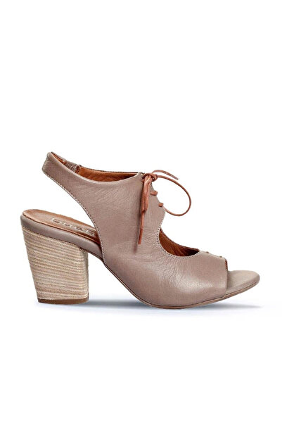 BUENO Shoes Gray Leather Women's Heeled Sandals 01Wn0100