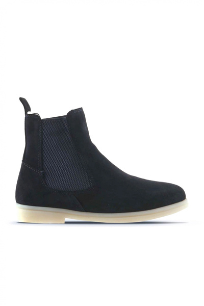 Bueno Shoes Cizme plate de damă din piele intoarsa albastru marin 01wt3300