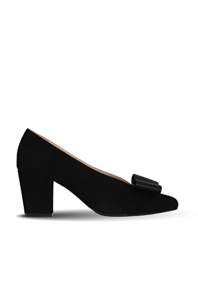 Bueno Shoes حذاء بكعب نسائي من جلد الغزال الأسود 42wa6326