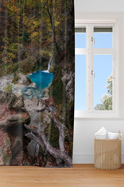 EVSEHOMES CORTINA DE FOND CU O ARIPI DE IMPRIMARE DIGITALĂ WATERFALL