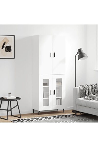 Concept Dulap înalt, alb, 69,5x34x180 cm, lemn compozit