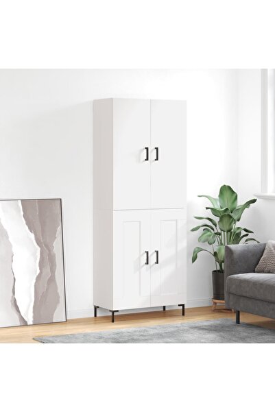 Concept Dulap înalt, alb, 69,5x34x180 cm, lemn compozit