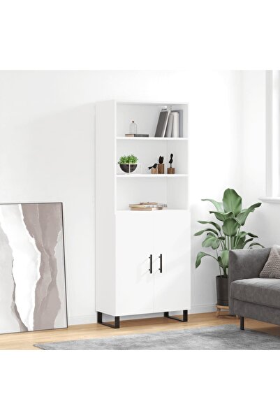 Concept Dulap înalt, alb, 69,5x34x180 cm, lemn compozit