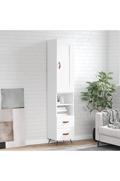 Concept Dulap înalt, alb, 34,5x34x180 cm, lemn prelucrat