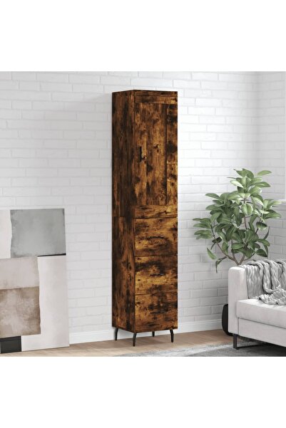 Concept Dulap înalt, stejar fumuriu, 34,5x34x180 cm, lemn prelucrat