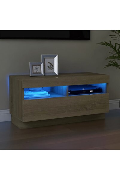 Concept Comodă TV cu lumini LED, stejar Sonoma, 80x35x40 cm