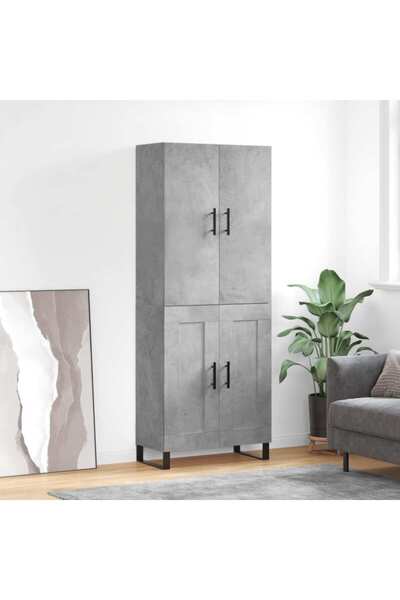 Concept Dulap înalt, gri beton, 69,5x34x180, lemn compozit