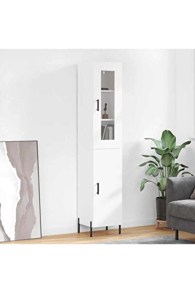 Concept Dulap înalt, alb, 34,5x34x180 cm, lemn prelucrat