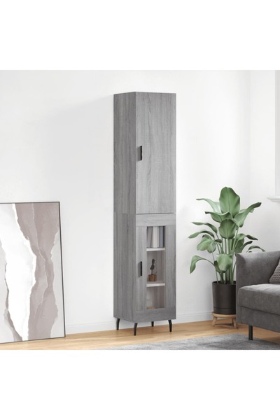 Concept Dulap înalt, gri sonoma, 34,5x34x180 cm, lemn prelucrat
