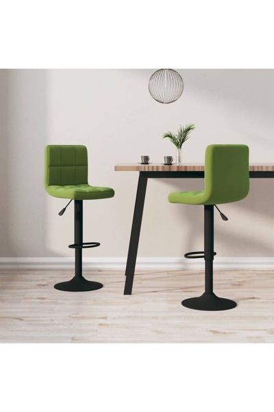 Concept Scaune de bar, 2 buc., verde deschis, catifea