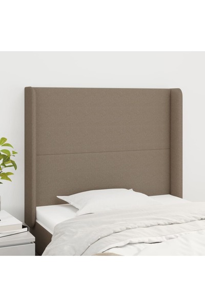 Concept Tăblie de pat cu aripioare gri taupe 103x16x118/128 cm textil