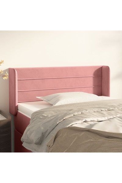 Concept Tăblie de pat cu aripioare roz 93x16x78/88 cm catifea