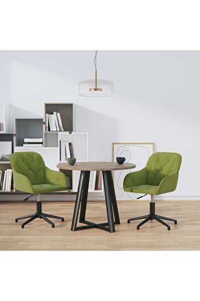 Concept Scaune de bucătărie pivotante, 2 buc., verde deschis, catifea