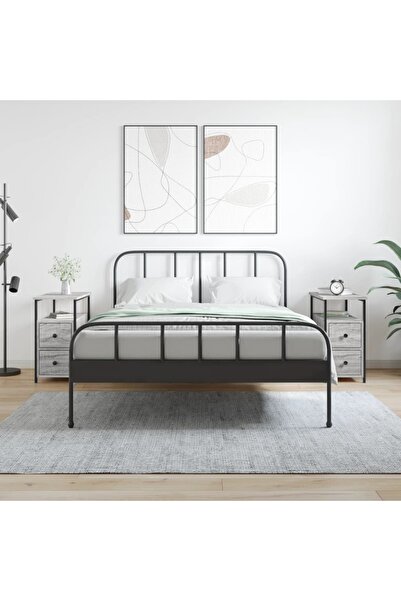 Concept Noptiere, 2 buc., gri sonoma, 30x60x60 cm, lemn compozit