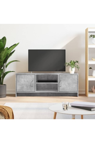Concept Comodă TV, gri beton, 102x30x37,5 cm, lemn prelucrat