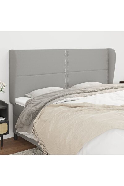 Concept Tăblie de pat cu aripioare gri deschis 203x23x118/128 cm textil