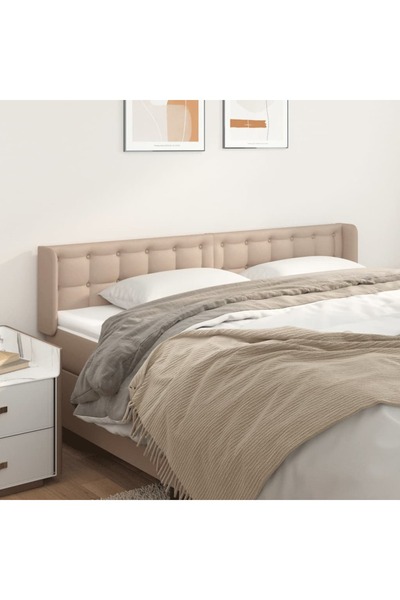 Concept Tăblie pat cu aripioare cappuccino 183x16x78/88 cm piele