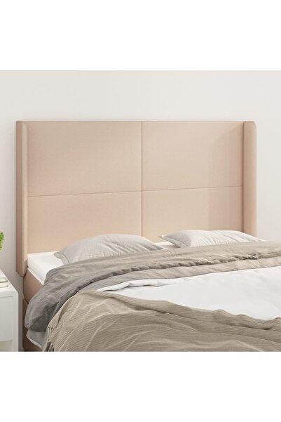 Concept Tăblie pat cu aripioare cappuccino 147x16x118/128 cm piele