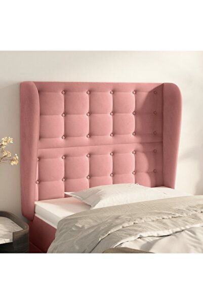 Concept Tăblie de pat cu aripioare, roz, 83x23x118/128 cm, catifea