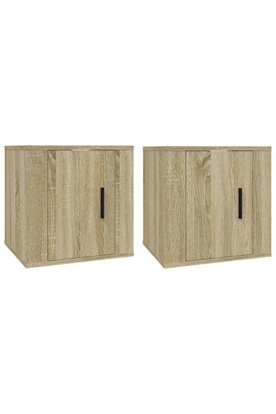 vidaxl Dulapuri TV montate pe perete 2 buc stejar sonoma 40x34,5x40 cm