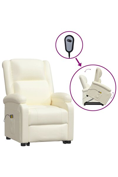Concept Fotoliu de masaj electric cu ridicare, crem, piele ecologică
