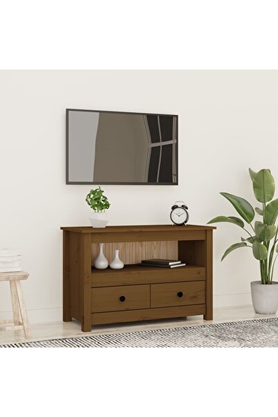 Concept Comodă TV, maro miere, 79x35x52 cm, lemn masiv de pin