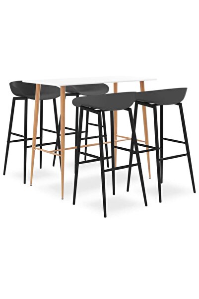 Concept Set mobilier de bar, 5 piese, alb și gri