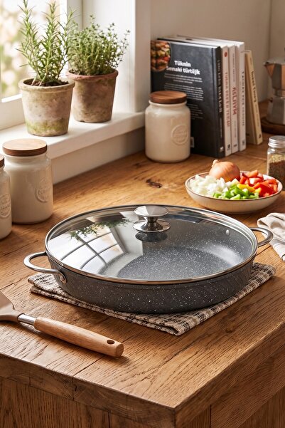 Bonera Pro Plus 38 cm Granit Kaplamalı Fırın Tepsisi - Yanmaz Yapışmaz
