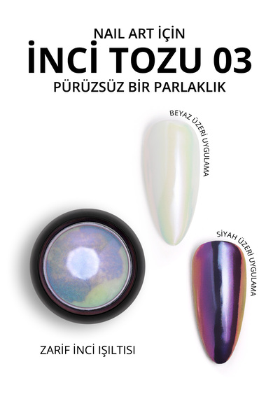MOMO professional Holografik Efektli Gökkuşağı Şeffaf Mor İnci Tozu, Nail Art...