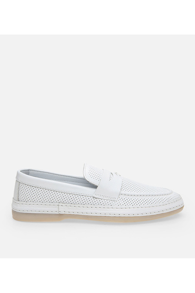 Hotiç Ανδρικό Δερμάτινο Λευκό Loafer