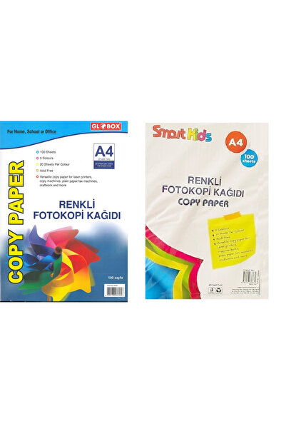 Globox Smart Kids Fotokopi Kağıdı 5 Renk Karışık 100'Lü 1 Paket 60-70 gr