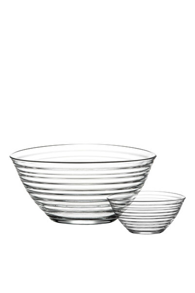 LAV Deep Glass Bowl Set 7 Pieces (1 Medium Bowl, 6 Large Bowls)