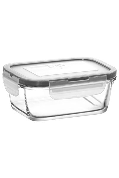 LAV Fresco Glass Storage Container Single Small Size 400 ml Rectangular Gray ...