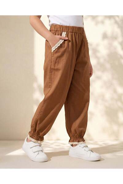 REDTAG Girls Brown Solid Trouser