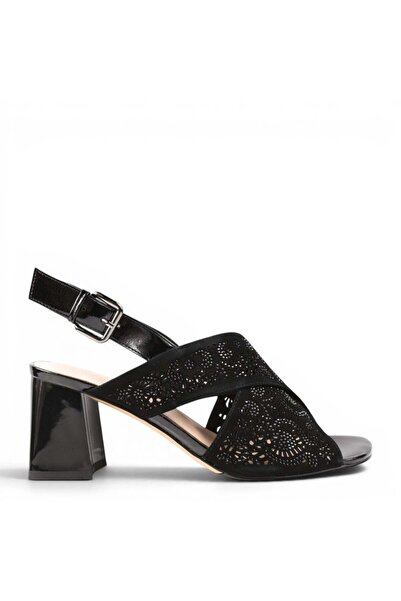 Epica Sandale elegante, damă, EPICA, K360056C negre, piele întoarsă, cu toc 39
