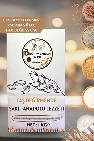 Taş Değirmenden Organik Ekşi Mayalı Ekmek Yapımına Özel Tam Buğday Unu - 1 Kilo