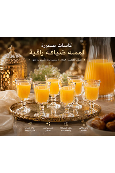 Dania أكواب عصير صغيرة وأكواب ترحيب بتصميم كلاسيكي أنيق – 6 قطع | ارتفاع 10 س...