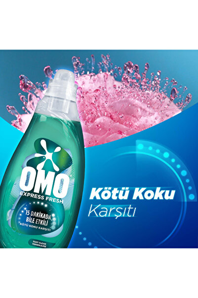 Omo Express Fresh Kötü Koku Karşıtı Beyaz ve Renkliler Sıvı Çamaşır Deterjanı 1480 ml x3