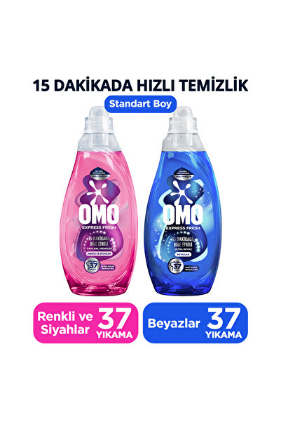 Omo Express Fresh 1480ml Ultra Beyaz Sıvı Çamaşır Deterjanıx1 Capcanlı Renkle...