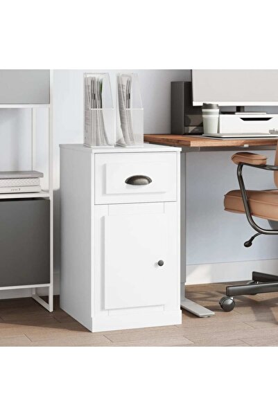 Concept Dulap lateral cu sertar, alb, 40x50x75 cm, lemn prelucrat