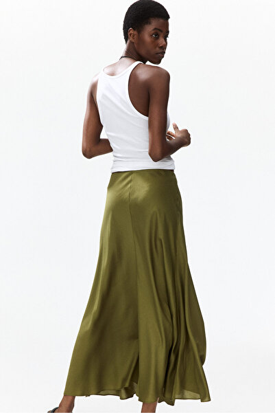 H&M Saten Maksi Etek