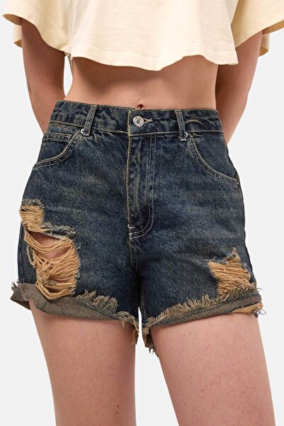 it's basic Pantaloni scurți din denim pentru femei, model 10s6, cu detalii rupte