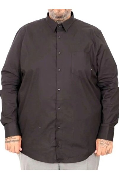 cusseli Big Size Men's Classic Pocket Shirt Lycra 20350 Black